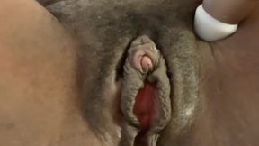 Stimulating My Big Clit with Vibrator Amazing Intense Squirting Moaning Orgasms