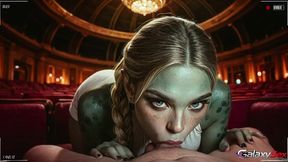 the alien is trying to be like us, but she can t always do it because my dick disrupts her concentration.[ai]