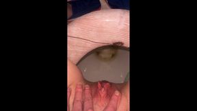 Peeing in the toilet and on my panties first pissing video