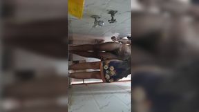 Indian couple's squalid bathroom romp, doggy style & on floor, full HD smut