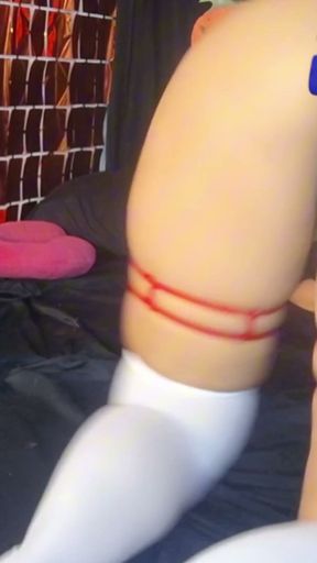 Cute busty and big-ass stepmother celebrates Halloween by masturbating until she cums   Clip 1
