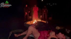 Gangbang Fertility Ritual for Hotwife MILF with 9 Creampies