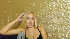 Hot Sensual Blond Milf Teasing While Wearing Black Underwear