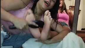 Part 2 Tickling in the Chair: Ana K Tickles her soles