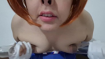 Full Version: Feminized Big Tits Shemale in Dva Cosplay Extreme Lactation and Growing her Puffy Nipples with Vacuum Milking Machine