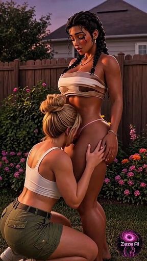 Backyard Lesbian Deep-throat Training