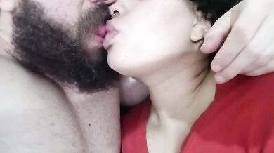 HOT AND EXCITED KISS, horny couple full of lust, kissing and moaning