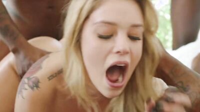 Kali Roses takes on a group of BBCs in a wild interracial gangbang with cumshots galore!
