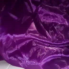 Satin Purple Ballgown Masturbation