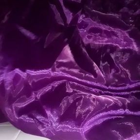 Satin Purple Ballgown Masturbation