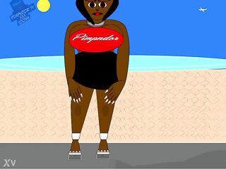 Curvy Hot Black Photoshoot on beach