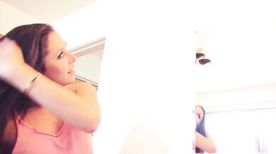 Brunette’s tight little ass gets wrecked in raw doggy backshots