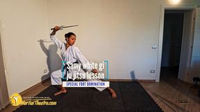Samy white gi ju jitsu lesson foot domination