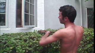 housewife gets her asshole shaved by gardener