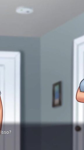 I got a hard cock in the locker room when I saw the nerd's big tits - Summertime Saga EP #1   Clip 1