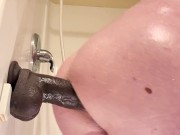 Relaxing Shower with Massive Dildo Deep Up My Ass