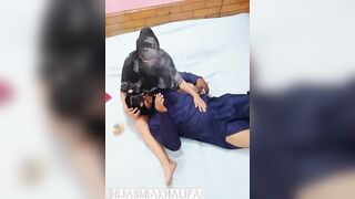 Ass Muslim Skank Smoking while Sucking Off and Fucking Uncut Dick