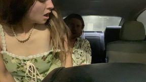 Teen couple caught in public car fuck