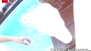 Dripping Wet Delights TS Sensation Swims to Her Fantasy