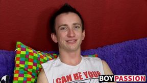 Impressive cock stroking from an adorable skinny young man