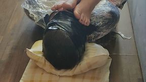 Wrapped up foot smothering and licking (Front view) Part 2