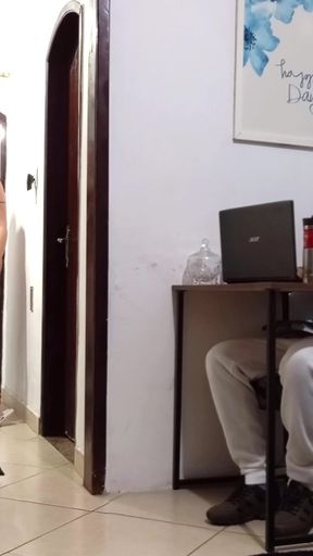 While the husband is at work, the wife receives the delivery man.   Clip 2