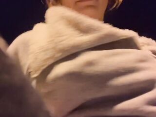 Outdoor melons S&M with clothespins and a car passing by