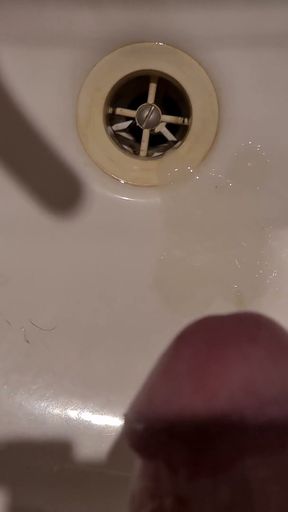 Quick morning masturbation before going to work with cum to the sink close up 4K   Clip 1