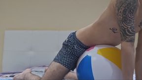 Fucking a beach ball