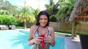 alice thunder fill her holes with butt plug and cock