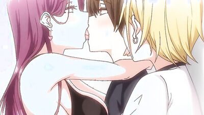 Cute anime girls strip, twerk, and take turns milking a thick cock raw until it fills every hole