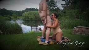 PREVIEW HORNY WIFE SUCKS HUSBANDS COCK OUTDOORS NUDE IN FULL VIEW