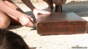 ”Blondes in escape ass pumping in bondage”