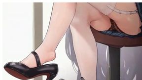 Waifu Anime Secret Tease Under the Table - Naughty Thigh Play and Seductive Roleplay