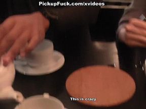 girl sucks for money in a restaurant