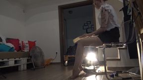 Mimi Cica in stockings and high heels tries to seduce her nerdy teacher