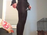 Deanna's hidden cock (crossdressing, female mask, transformation, skirt, heels, feminization)