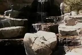 Platinum Blonde Sluts Sharing Strapon Toy by the Pool