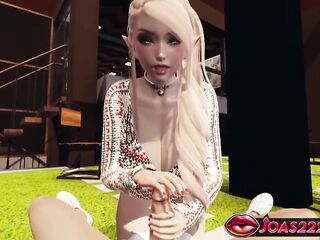 XMas Elf With Giant Bazookas 3D Hentai: Pleased Handjob Service, Sloppy Oral-sex with Cum in Mouth A Lot Of Jizz Ending