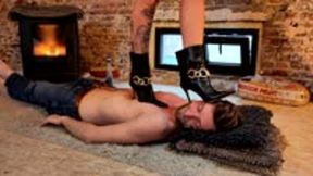 Under the 913$ designer boots of professional model Jade [Intense clip] (close up)