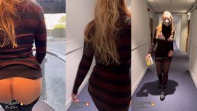 apres le petit dej, exhib dans l ascenseur et les couloirs de l hotel