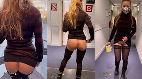 apres le petit dej, exhib dans l ascenseur et les couloirs de l hotel