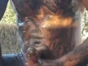 Like a pig in the mud