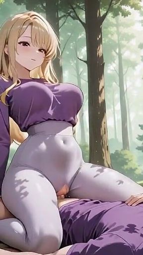 Purple Lingerie Brunette Forest Doggy - Overflow After She Smiled?