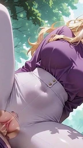 Purple Lingerie Brunette Forest Doggy - Overflow After She Smiled?