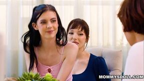 Lexi Luna and her stepdaughter Bella Nova enjoy a steamy fuck session.