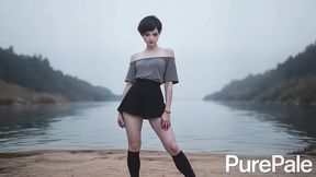 this pale goth bitch turned out to be a real masochist and begged me to hold her close to me during a hard fuck [ai]