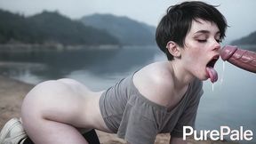 this pale goth bitch turned out to be a real masochist and begged me to hold her close to me during a hard fuck [ai]