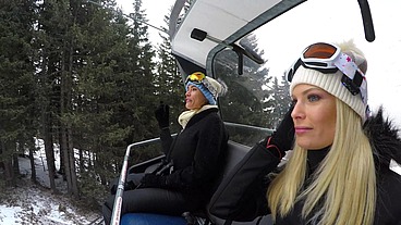 Seductive Ski Babes Candee Licious And Kitana Lure Share Cock After Enjoying Lesbo Strap On Session GP3295