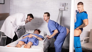 Nurse Clark Delgaty finds a surprise while mopping the floor: a hidden glory hole!